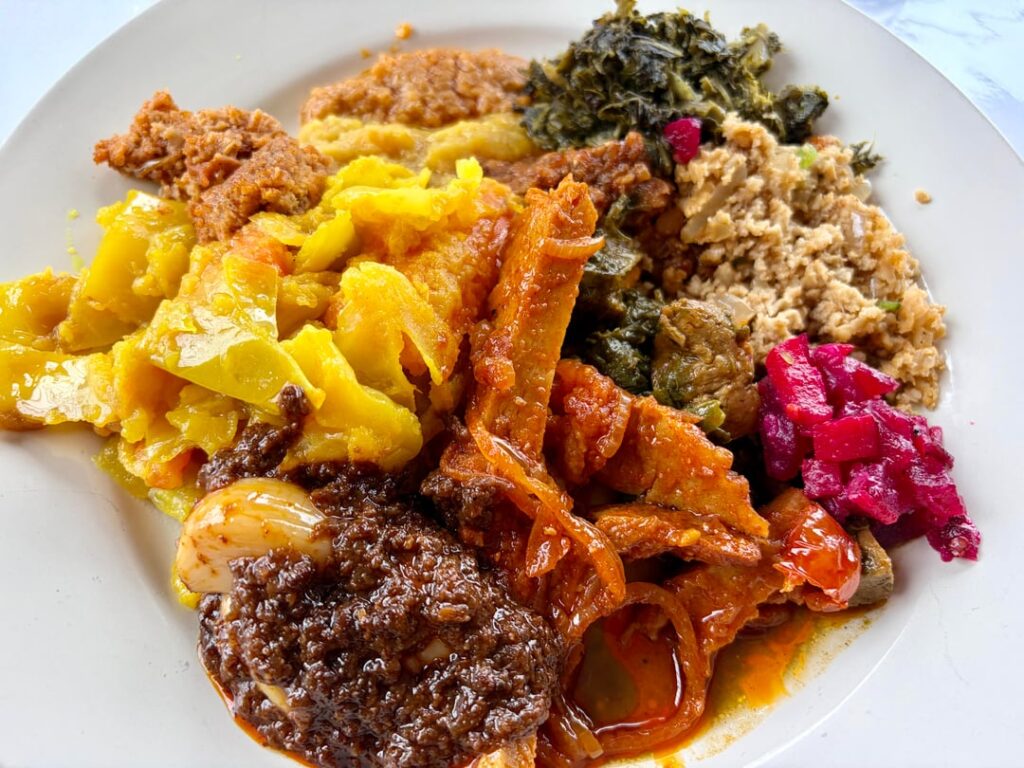 All vegan Ethiopian food buffet