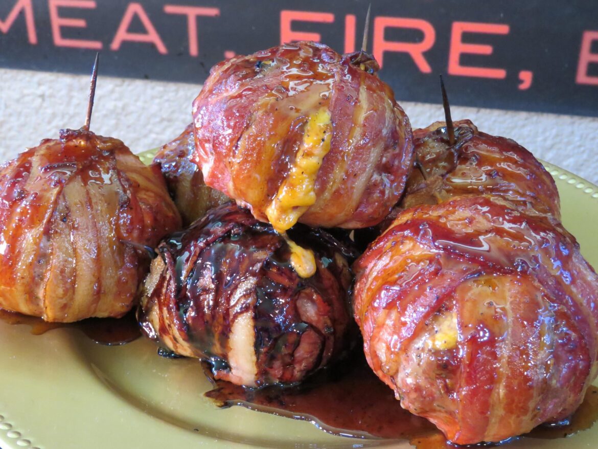 BBQ BACON MEAT BOMBS! video recipe in the comments.