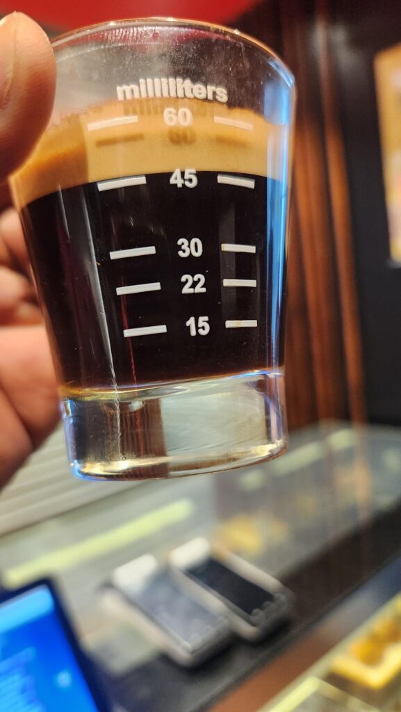 18g, 25second, 45ml .