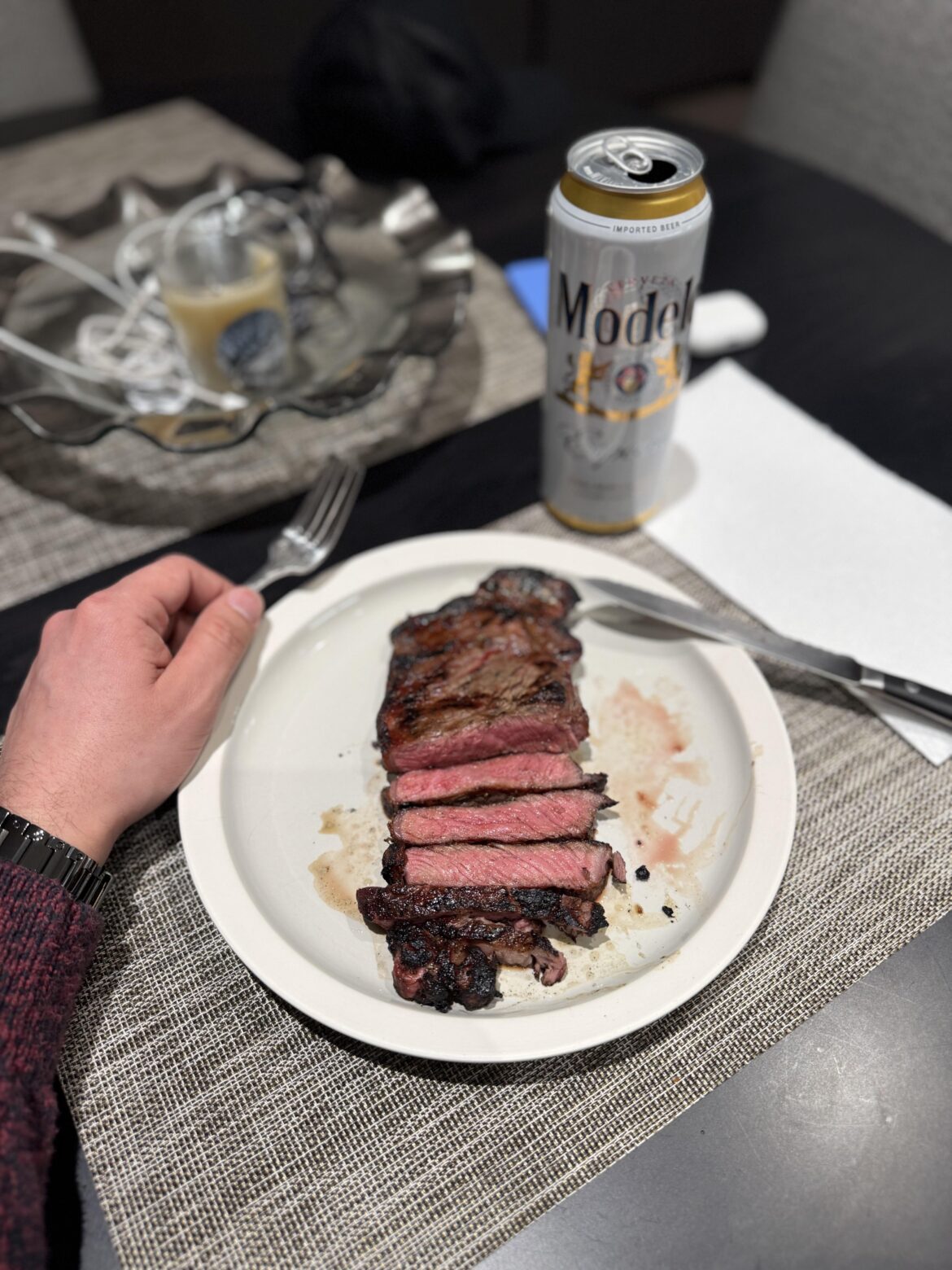 A NY Strip in NY. Grilled outside.