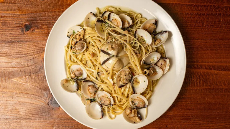 Plate of linguine and clams