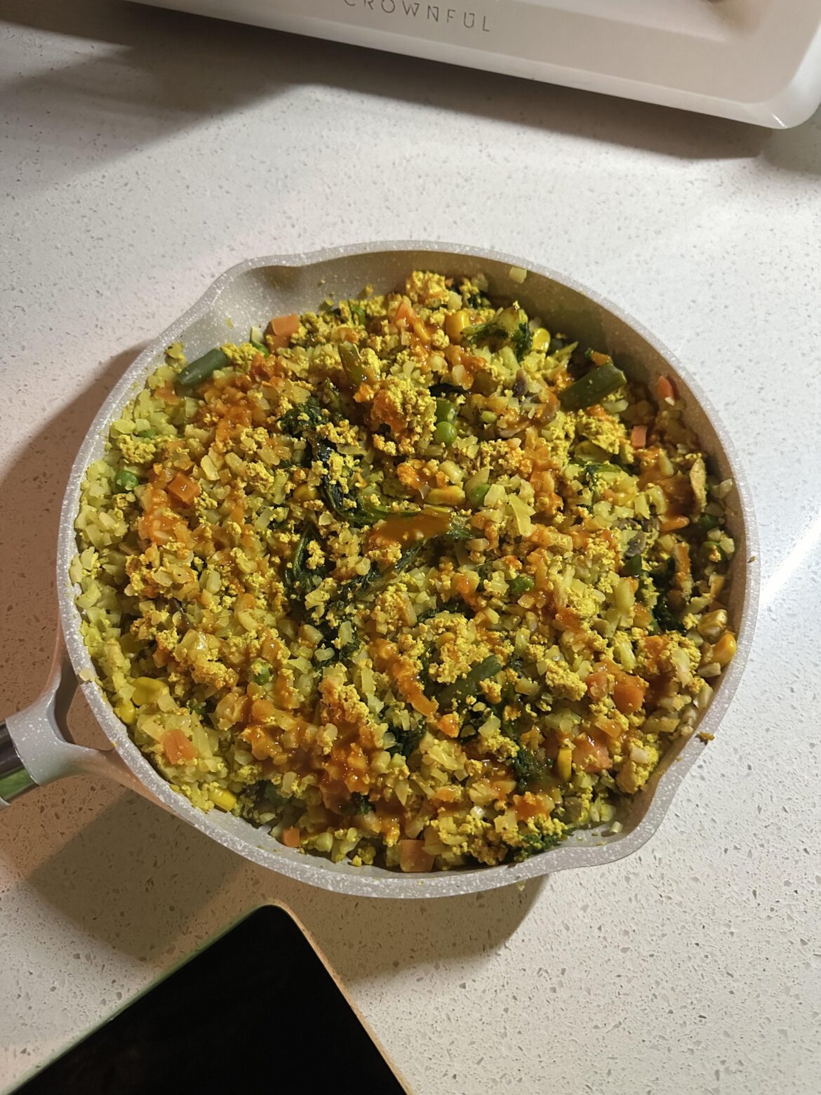 Big pan of tofu scramble ~600cals
