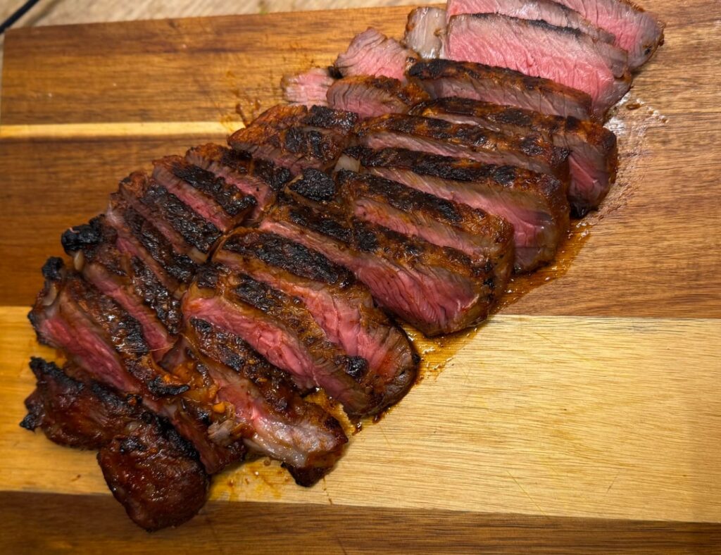 She preferred no bone in. This week’s effort Steak in gochujang with a raw sprout, oyster mushroom and quail egg salad.