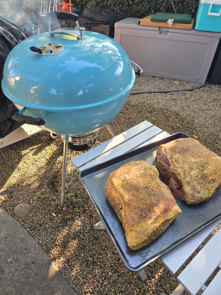 2 pork butts on a 26"