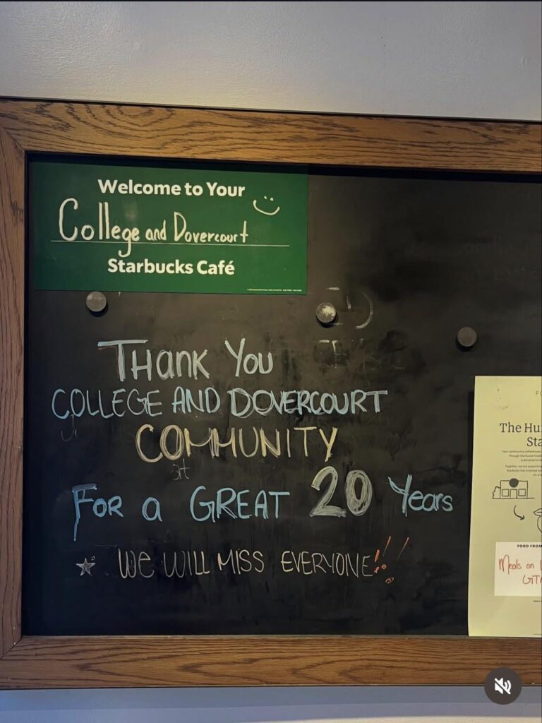 The College & Dovercourt Starbucks closed today