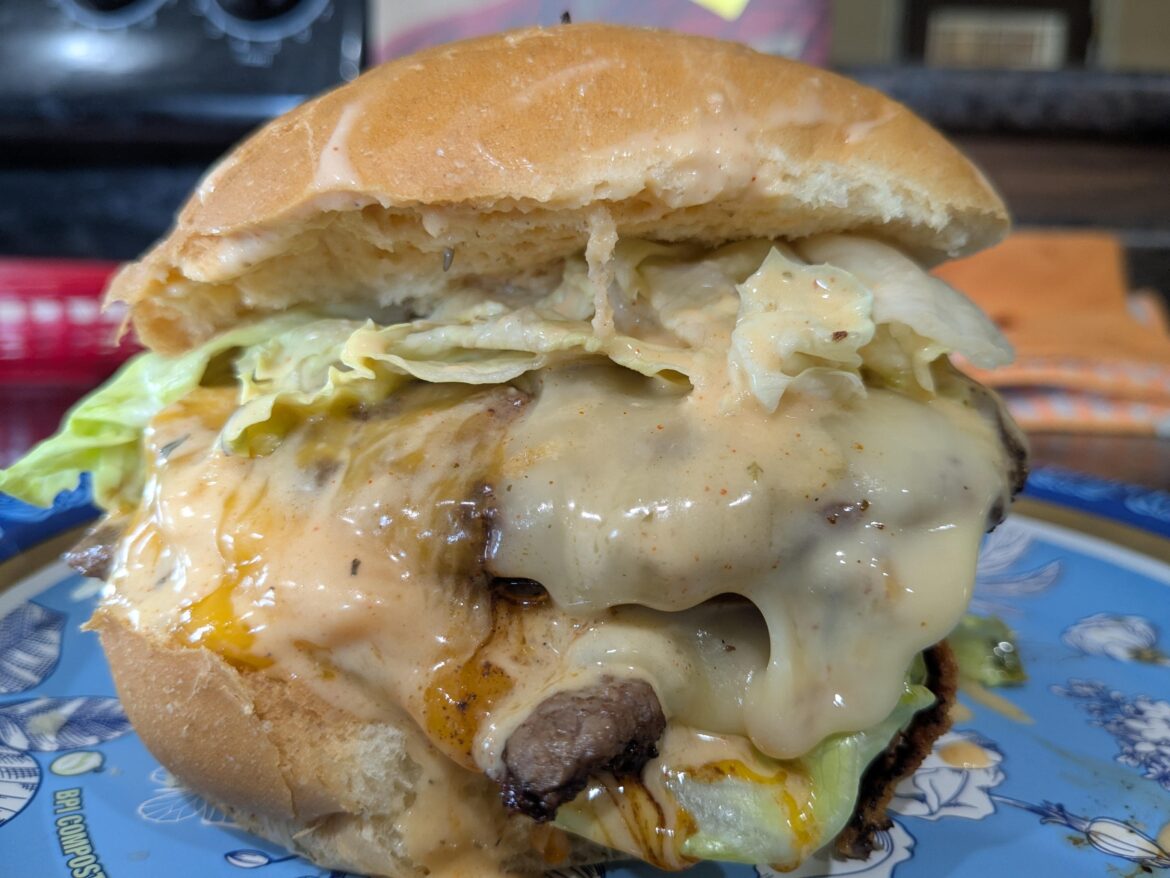 Cheeseburger Girl likes it messy