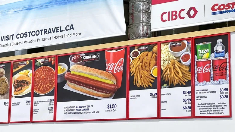 Chicken strips and fries on the Canadian Costco food court menu