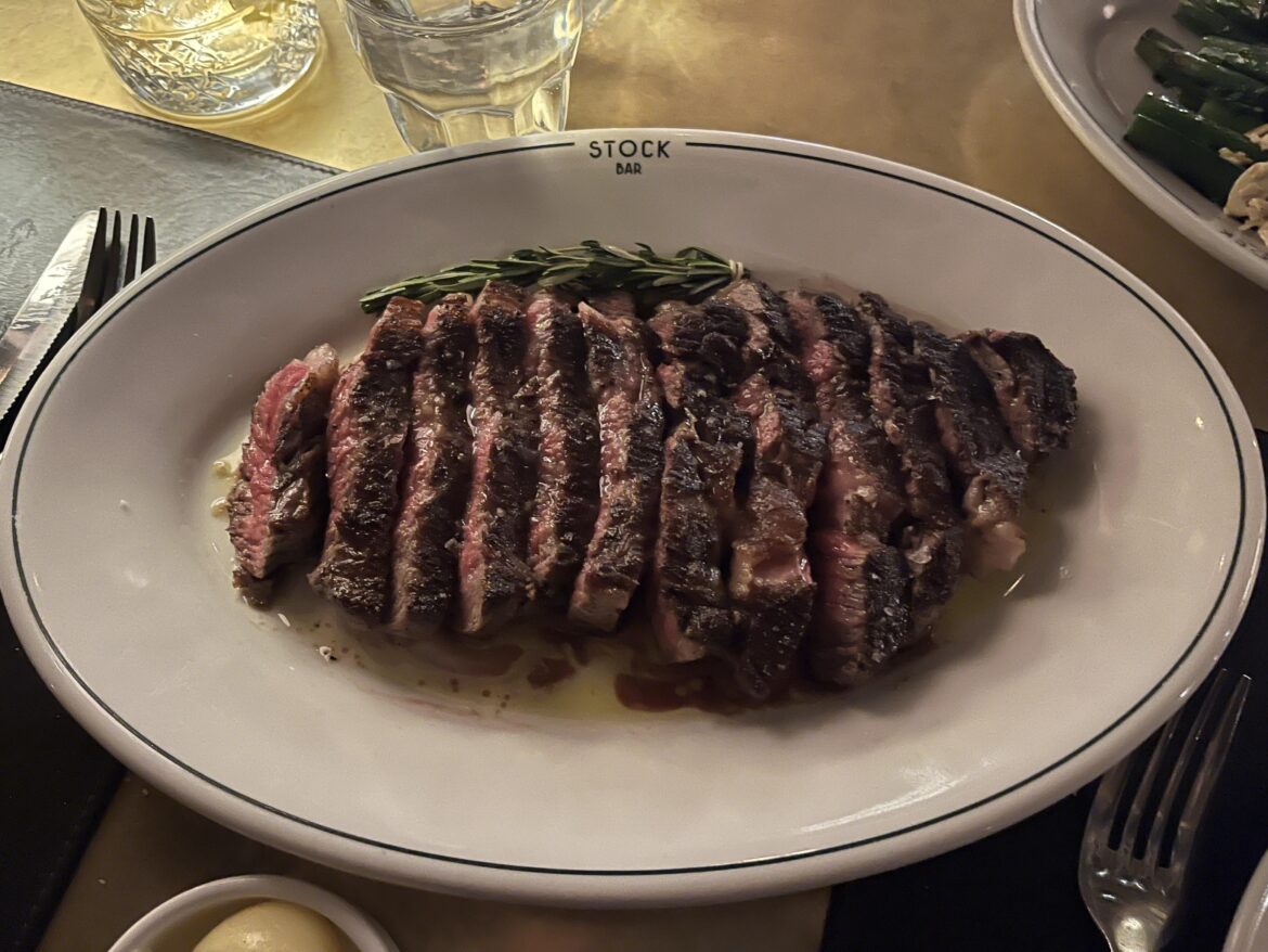 One of the best steaks I have had in a long time. To my surprise, it was at Stock Bar.