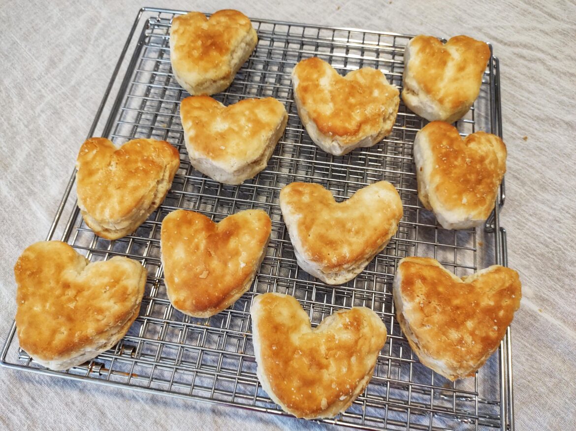 Heart shaped drop biscuits 🤗