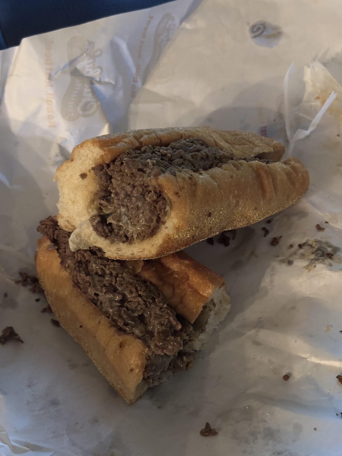 Cheesesteak from Chubby's, American with fried onions - Roxborough, Philadelphia