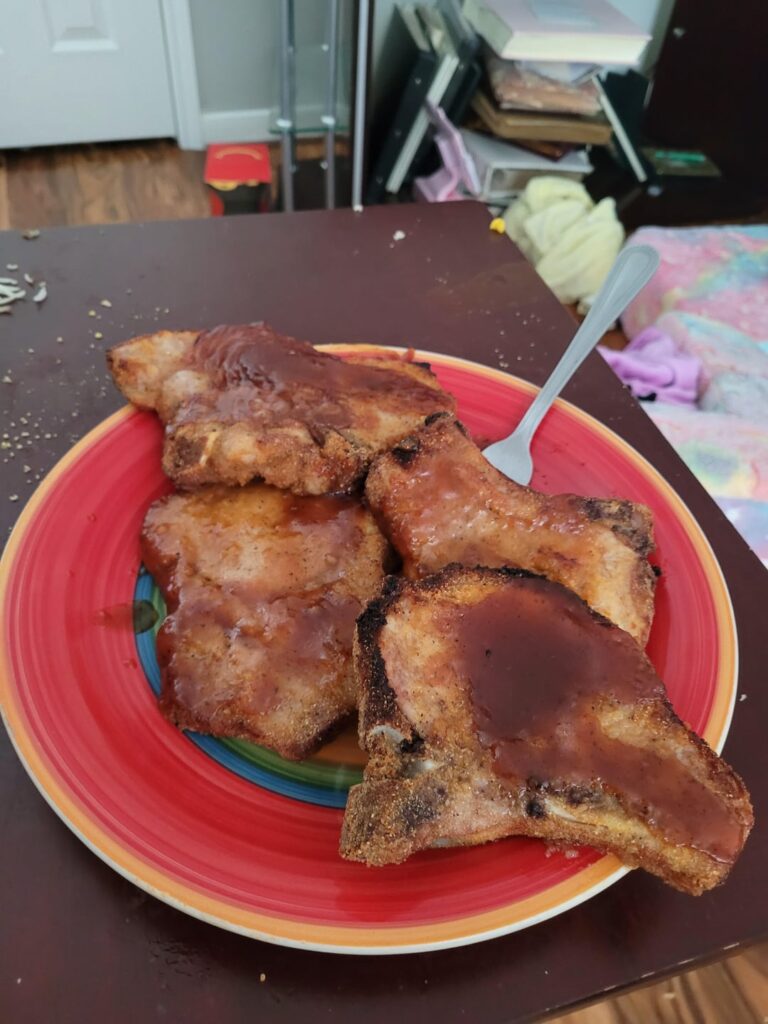 Shake and bake pork chops again. I'm running it back Knigga!