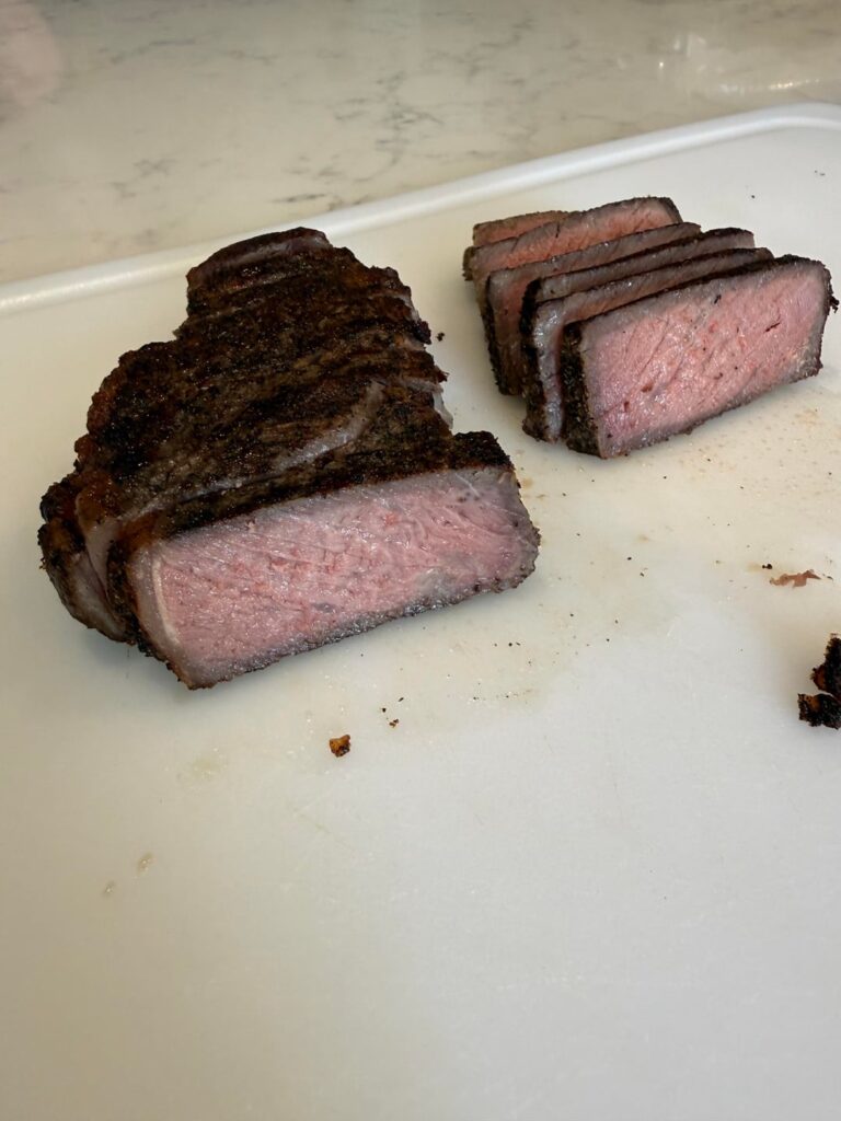 137° F, 3hr Costco New York strip open to suggestions