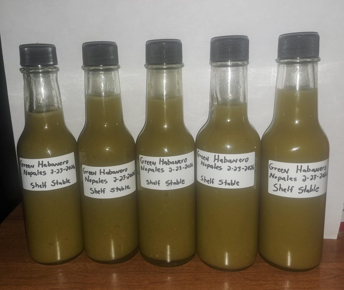 Homemade Green Habanero Nopales Hot Sauce!