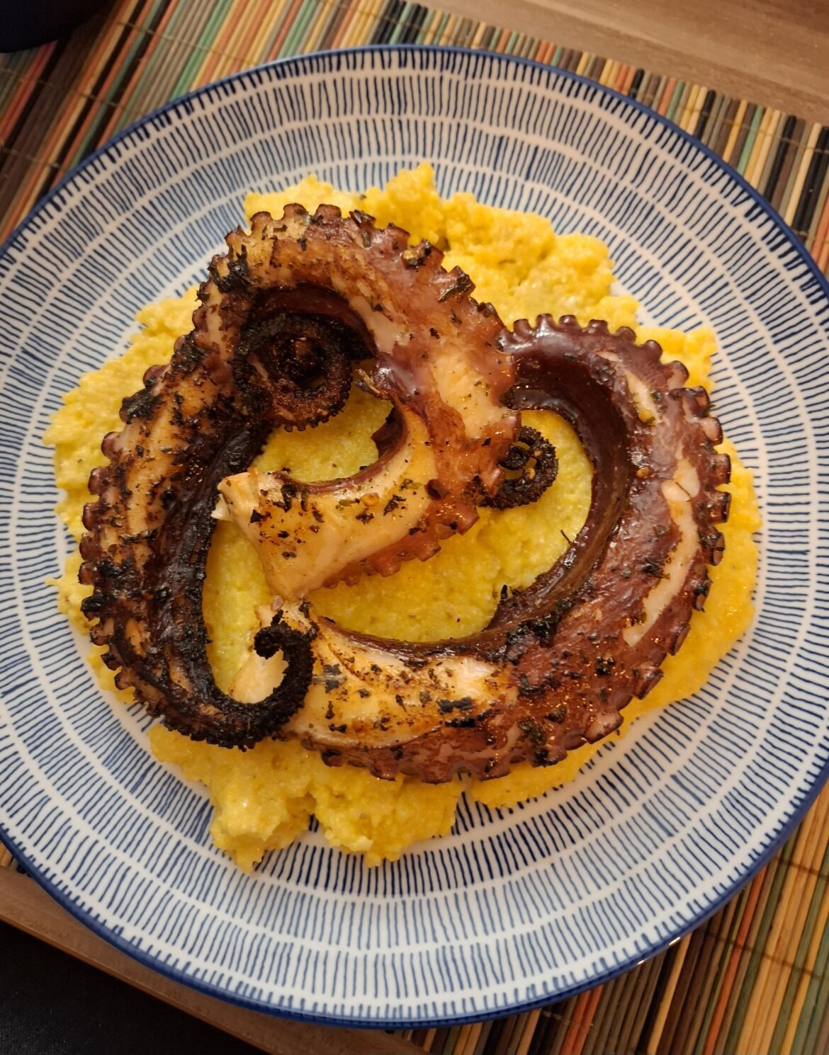 Grilled Octopus with Creamy Lemon-Parmesan Polenta