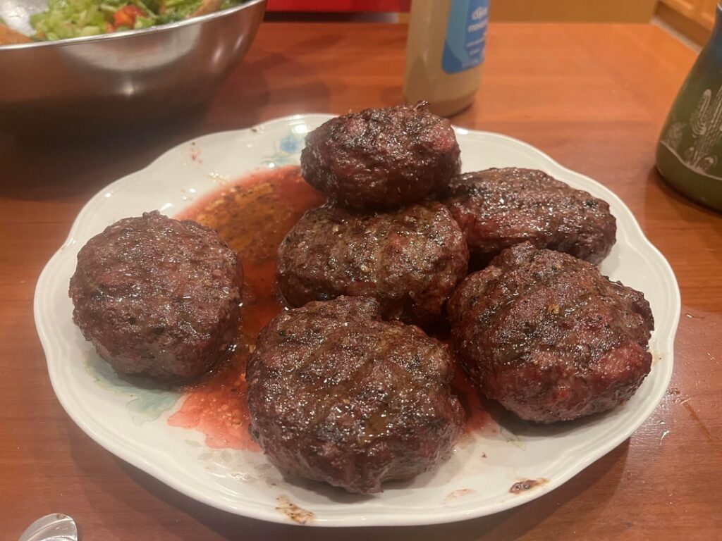 My dad made wagyu burgers last night 🤤 used Traeger to smoke 20 mins and then grilled to medium rare. Inside was perfectly pink but I forgot to take a pic before digging in lol