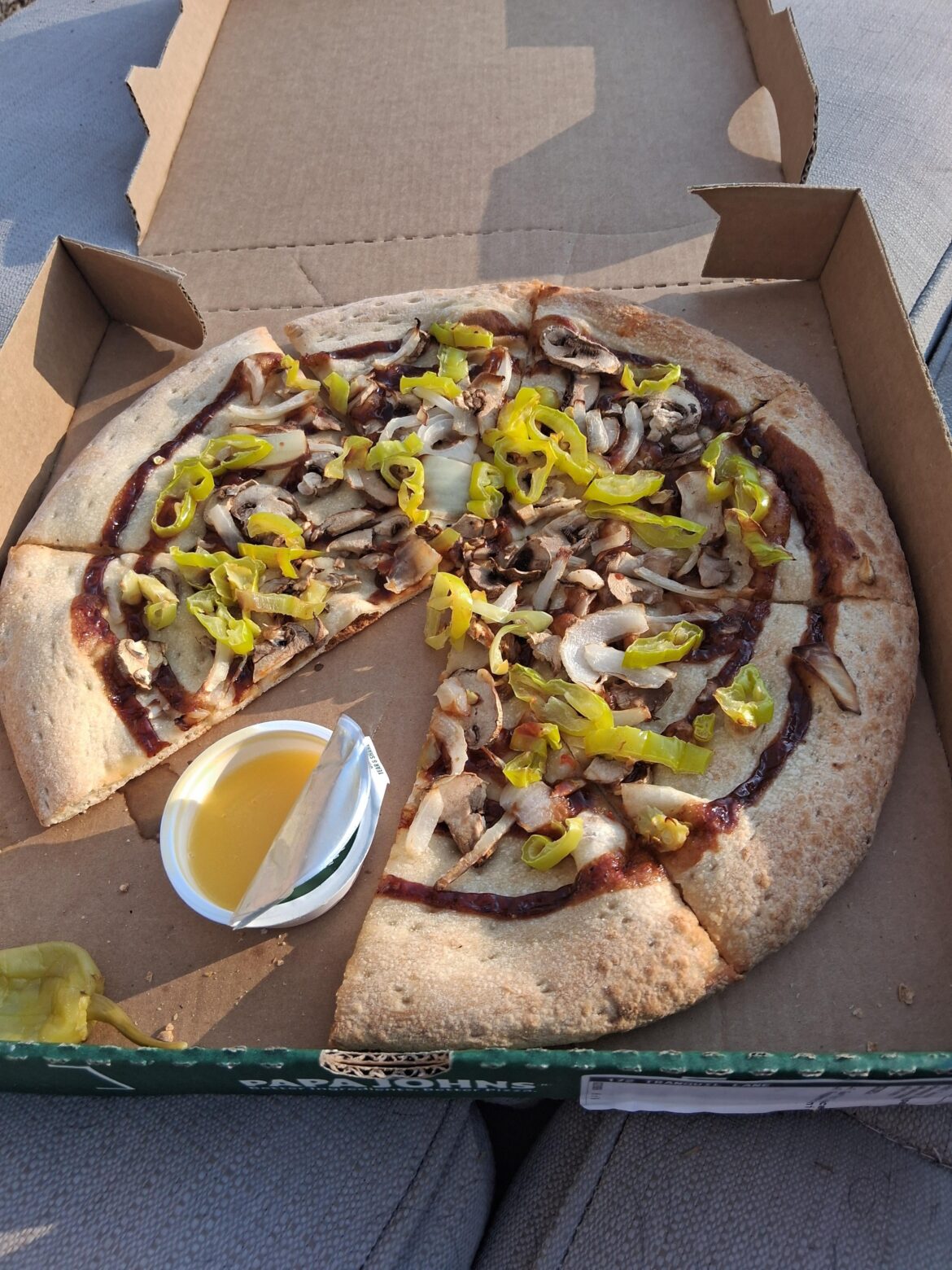 My sister's cheeseless vegan "pizza"