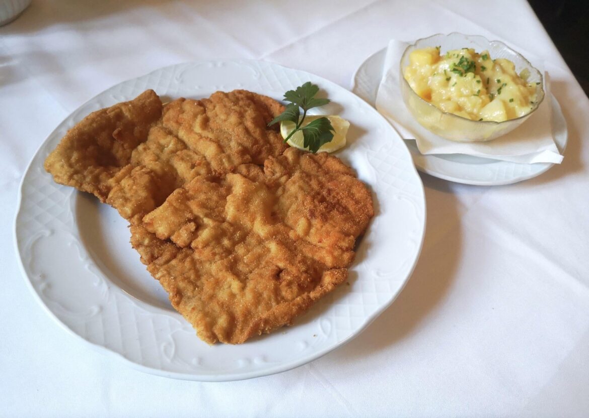 Wiener Schnitzel with potato salad in Vienna