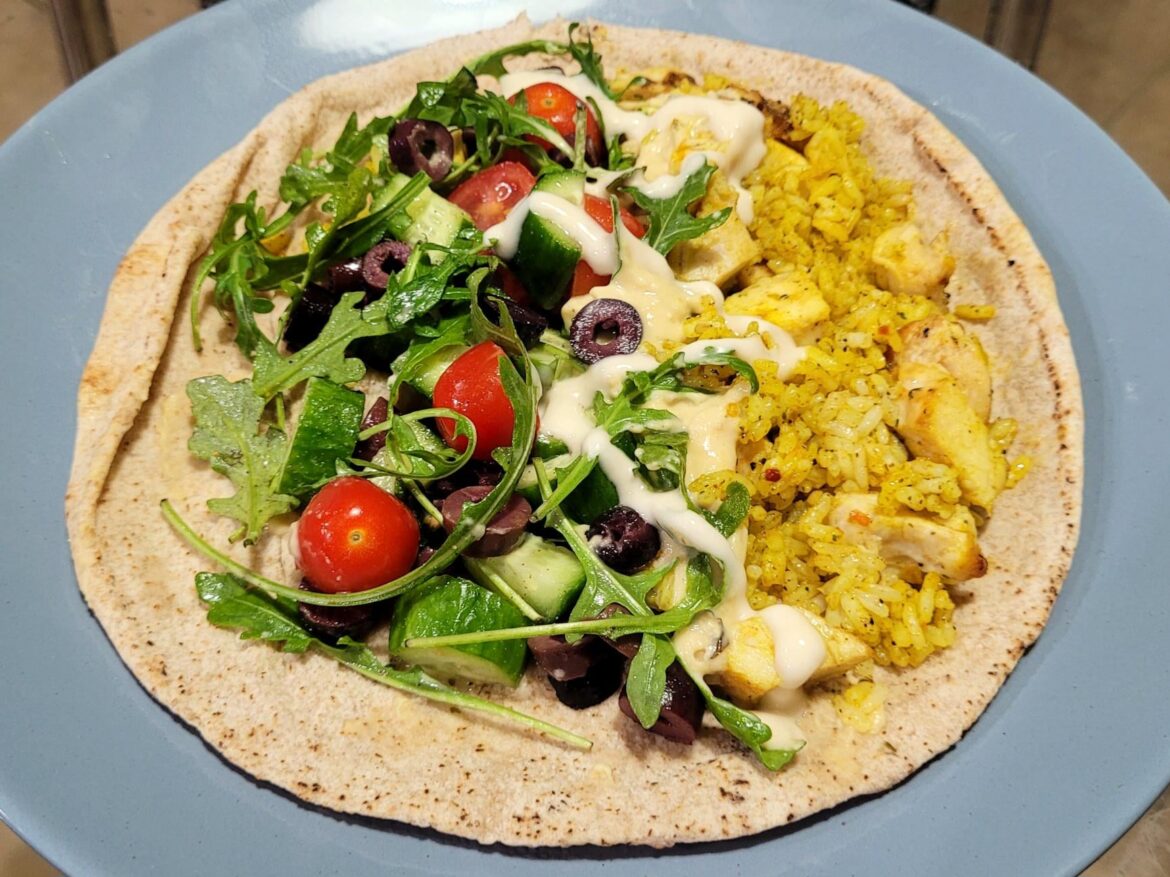 I'm new and inspired! Here's my Mediterranean pita wrap!