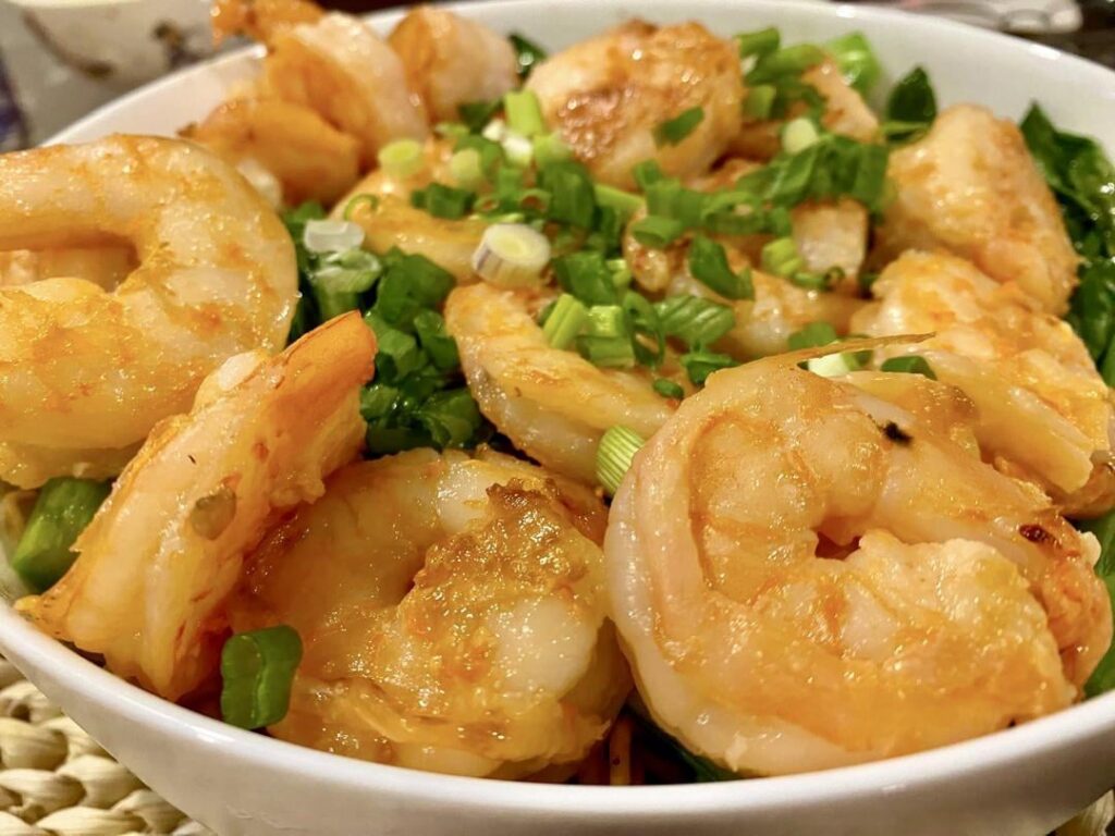 Seared prawns for dinner