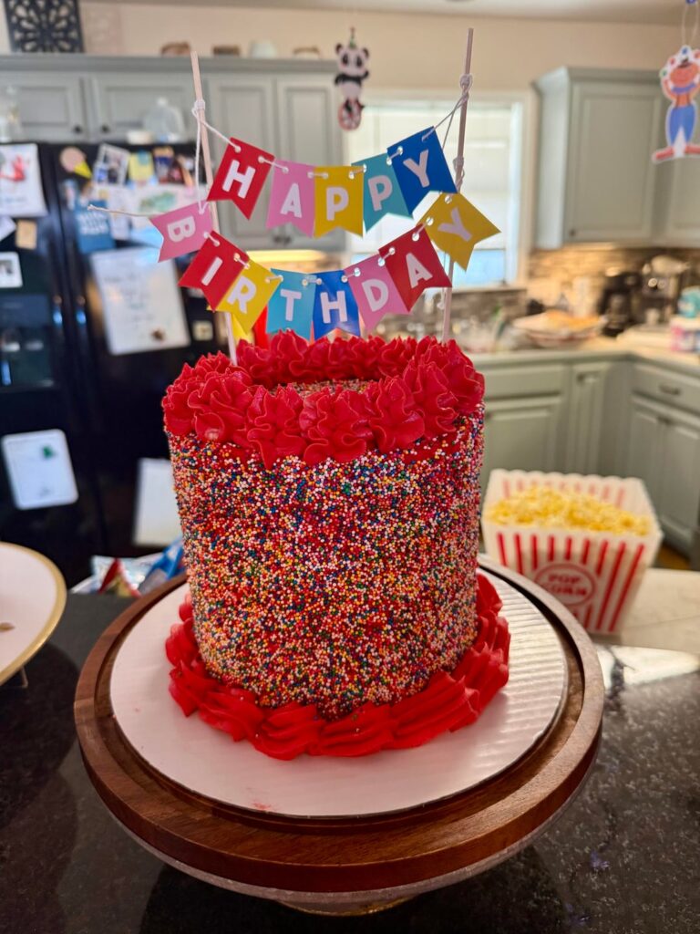 3-ring circus cake and cupcakes I made for my niece
