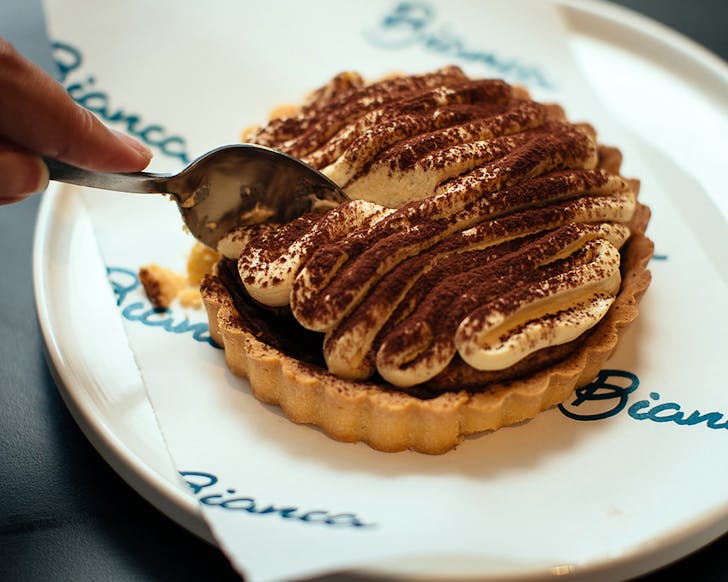 The tiramisu tart from Bianca, one of Auckland's best Italian restaurants. 