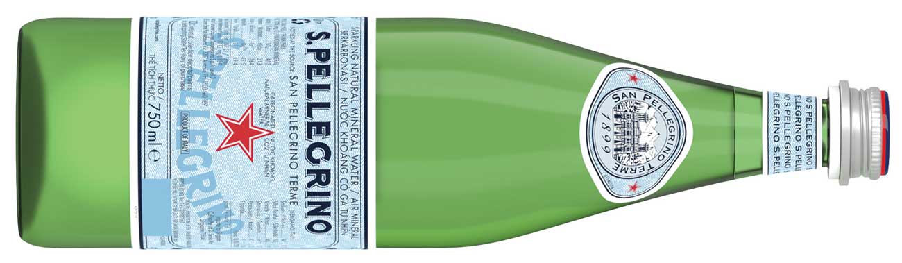 Bottle of San Pellegrino water