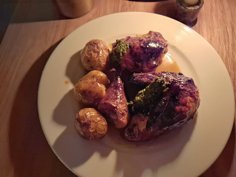 The Rotisserie chicken main at Caparelli at the Mill