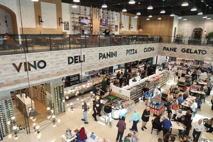 Flora's upstairs and downstairs. 