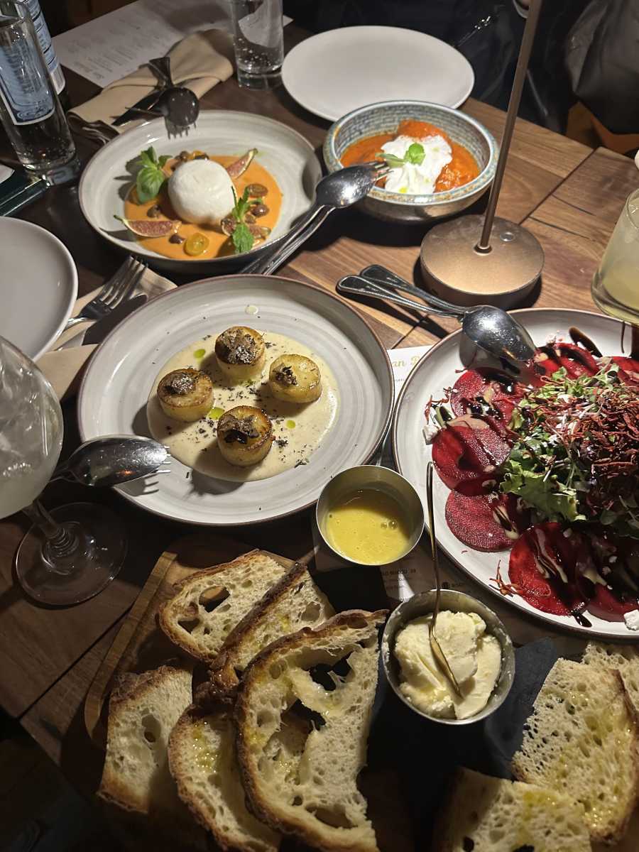 A spread of food from San Babila on the Upper East Side.