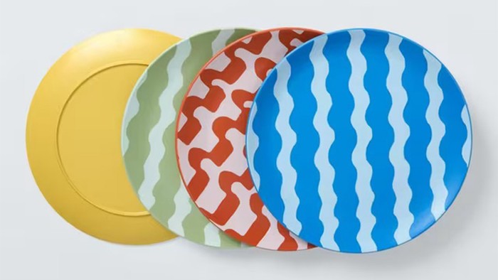 John Lewis Dolce Vita Recycled Plastic Picnic Dinner Plate, Set of 4