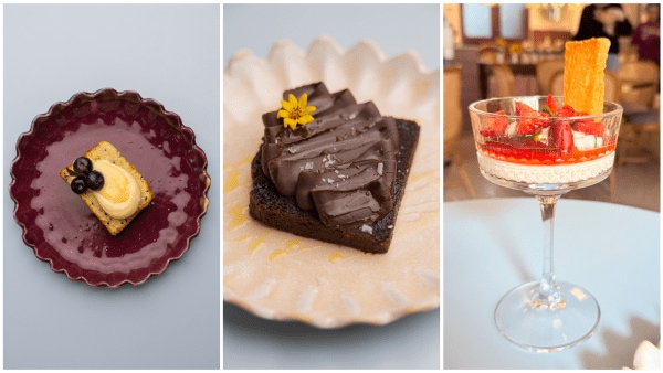 Interiors of the cafe and (right) Banoffee French Toast