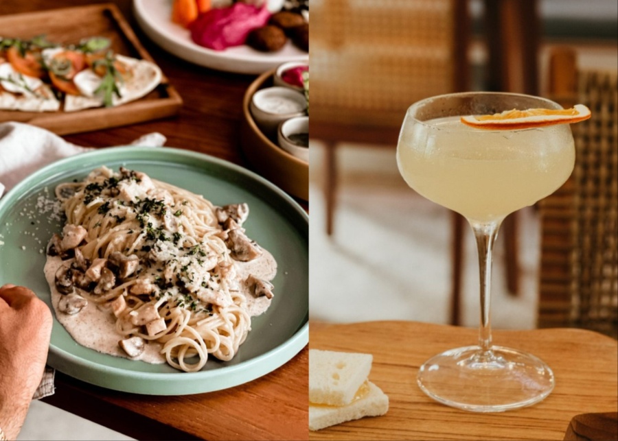 Food and cocktails at Melali mediterranean restaurant in Ubud Bali Indonesia