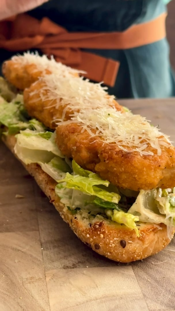 Vegan Crispy Chicken Caesar Sandwich