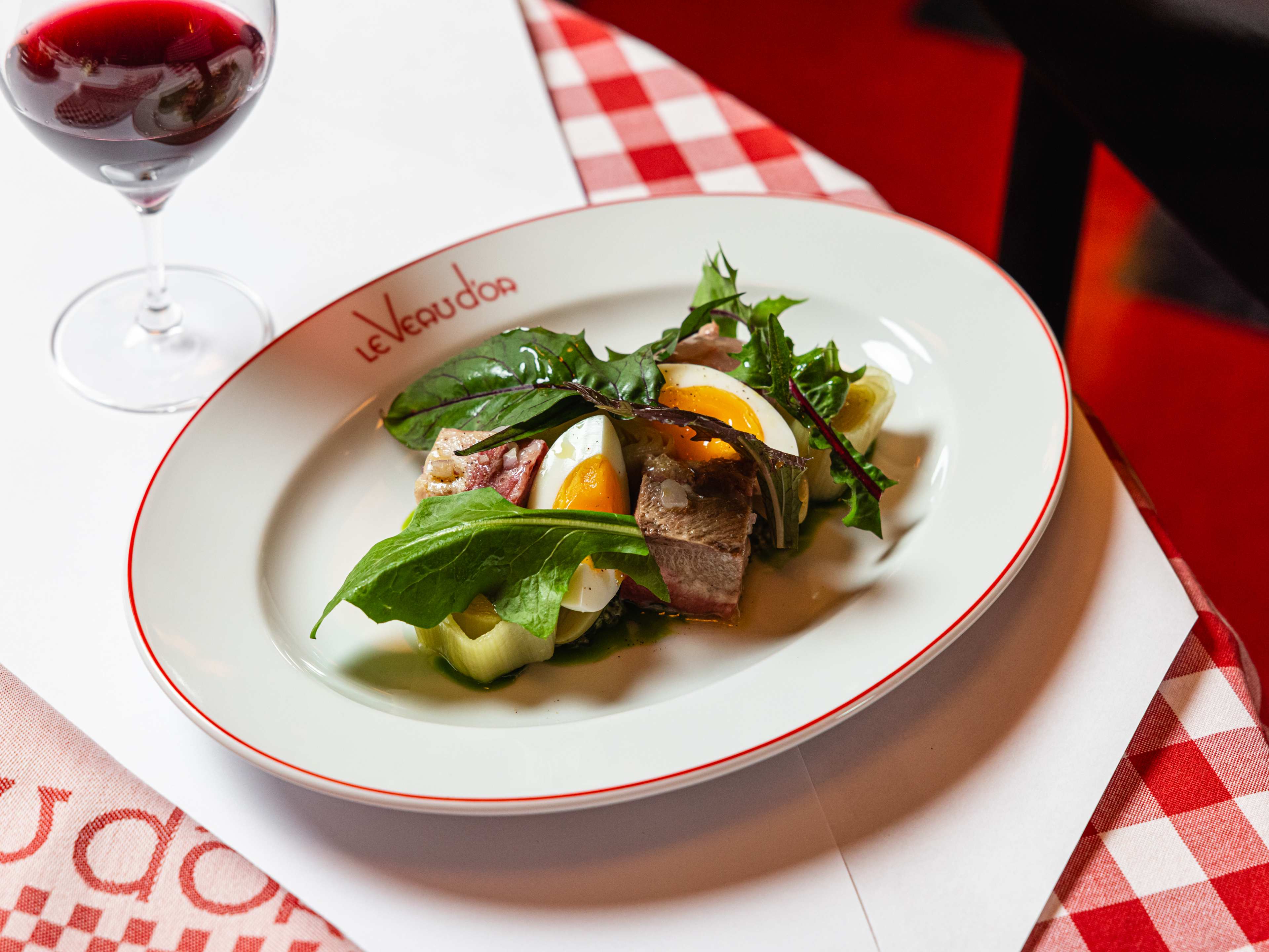 Tête de Veau with sauce ravigote and boiled eggs at Le Veau d'Or