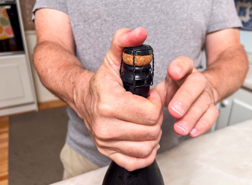 Popping Sparkling Portuguese Wine Bottle
