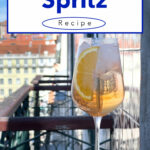 Pinterest image: photo of a Portuguese Spritz with caption reading "Portuguese Spritz Recipe"