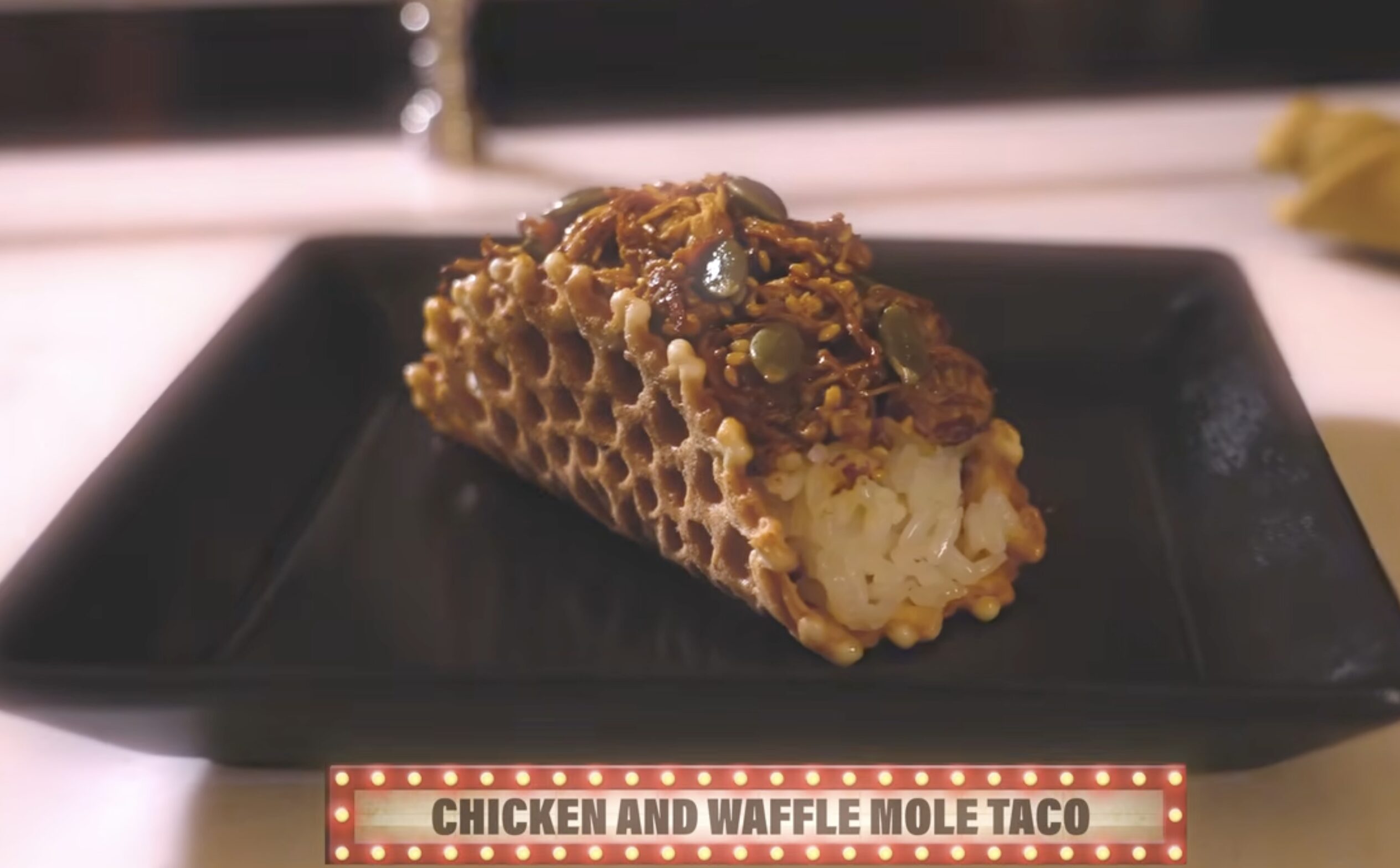 Chicken and Waffle Mole Taco – Studio Catering Co.