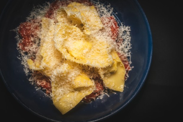The ricotta ravioli at Johnny Bechamel's, an unusual Italian restaurant that opened in late 2025. (Provided by Johnny Bechamel's)