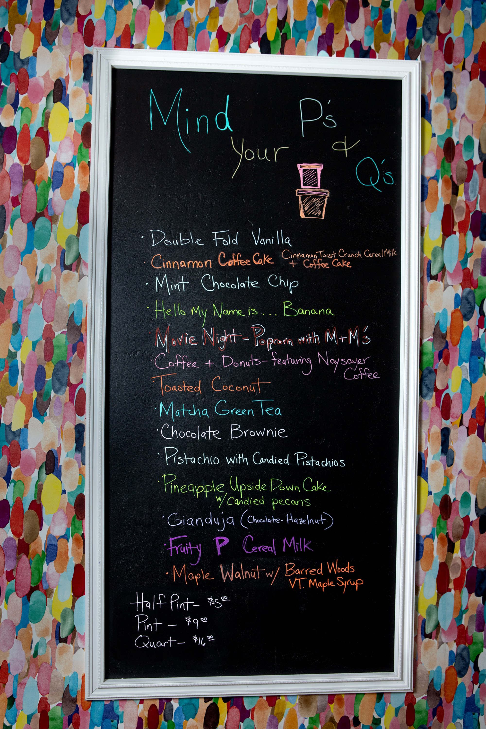 A sign says âMind your Pâs & Qâsâ and lists...