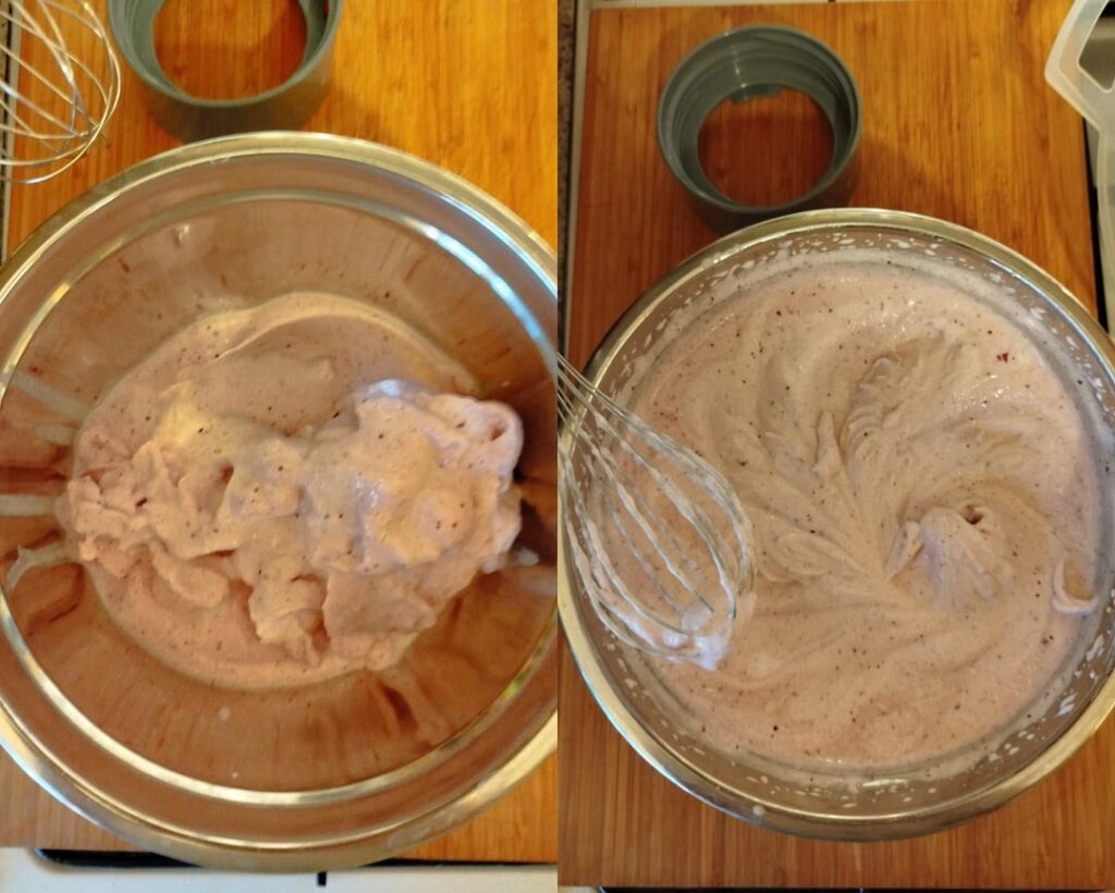 Protein fluff before and after whipping