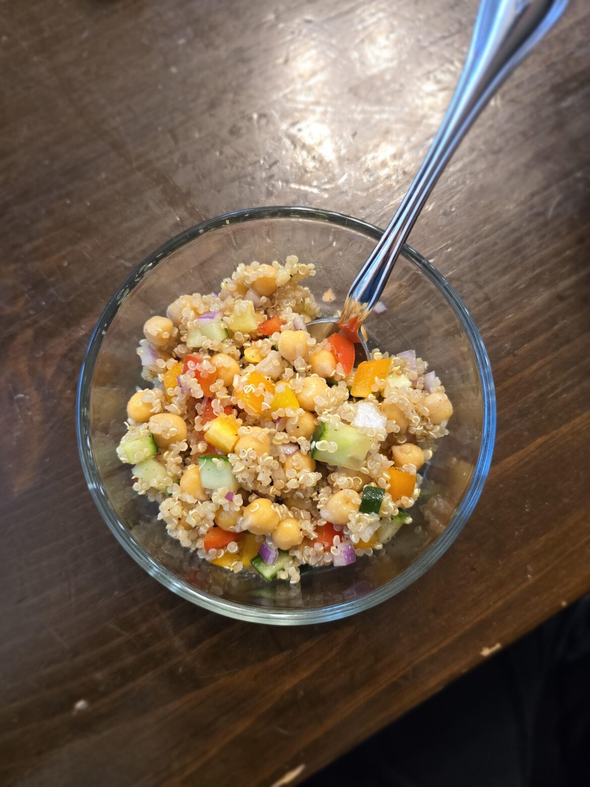 A favorite we always come back to: chickpea quinoa salad