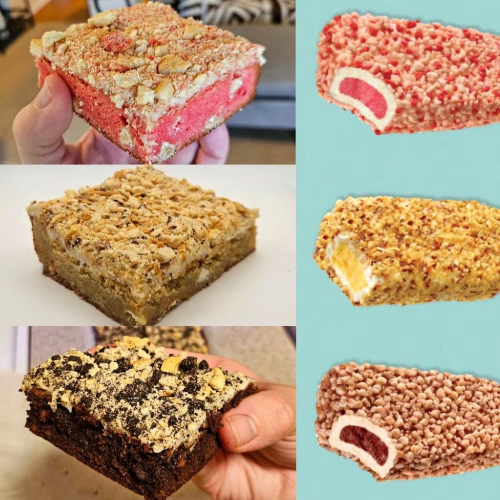 I finally completed the ice cream crunch bar trifecta! Made them all into blondies/brownies & I'm happy to report they're all delicious.