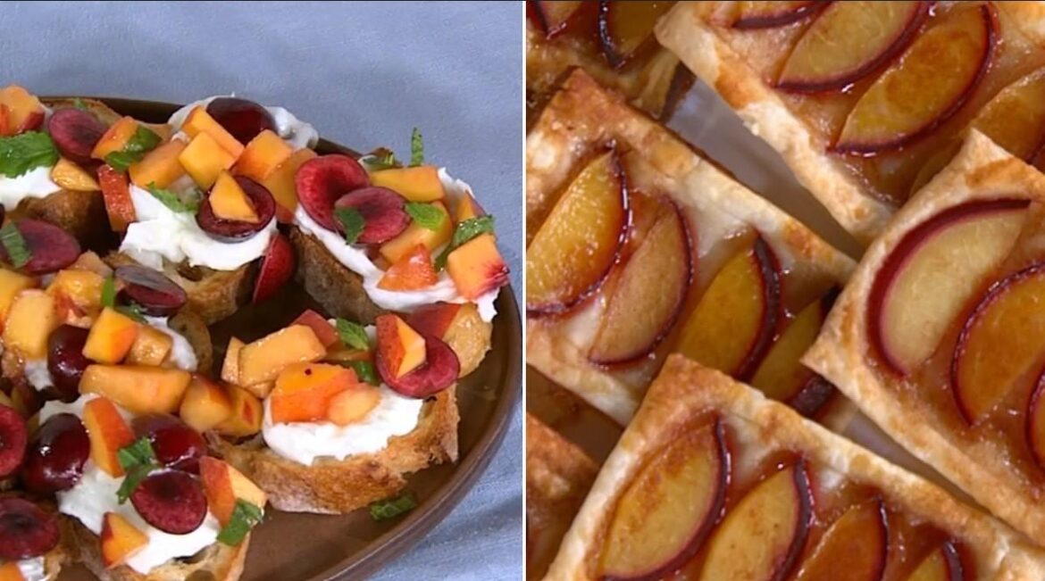 Dessert recipes: Bruschetta and pastries are delicious ways to enjoy stonefruit, peaches, cherries and plums