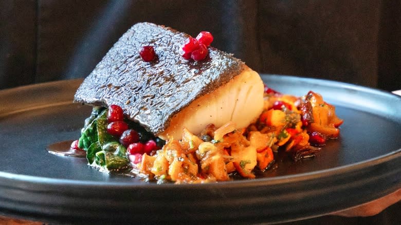A plate of pan-seared black cod at Alavita in Boise
