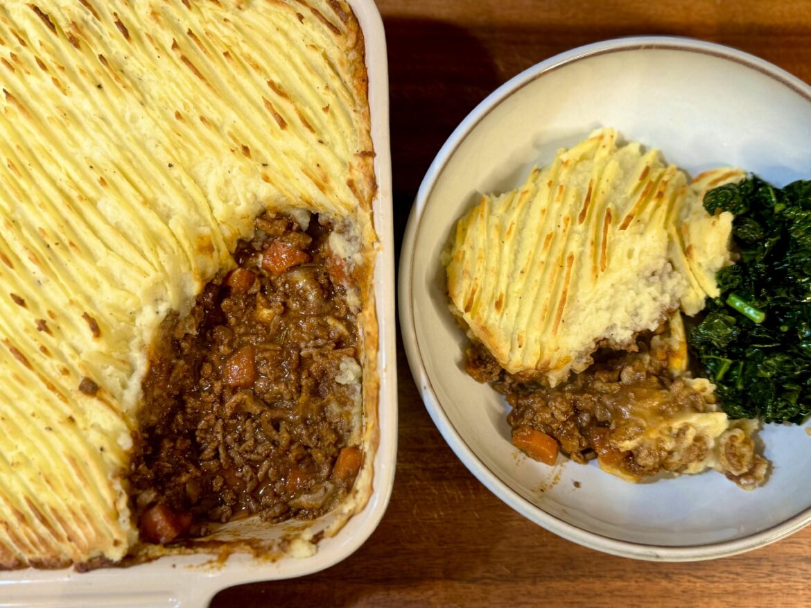 Cottage Pie, Served with Sauteed Cavolo Nero