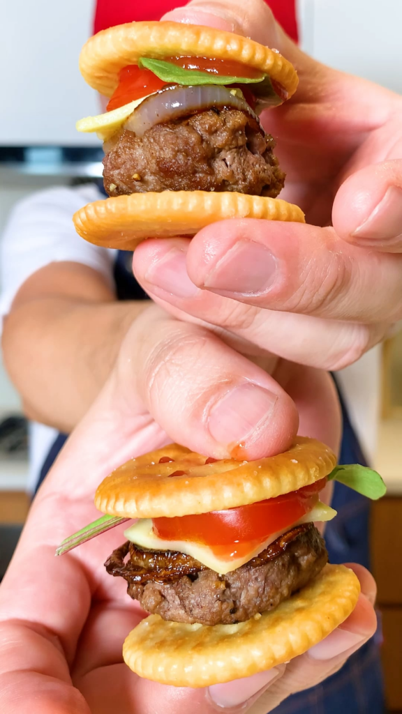 Ritz Crackers Turned Mini Burgers
