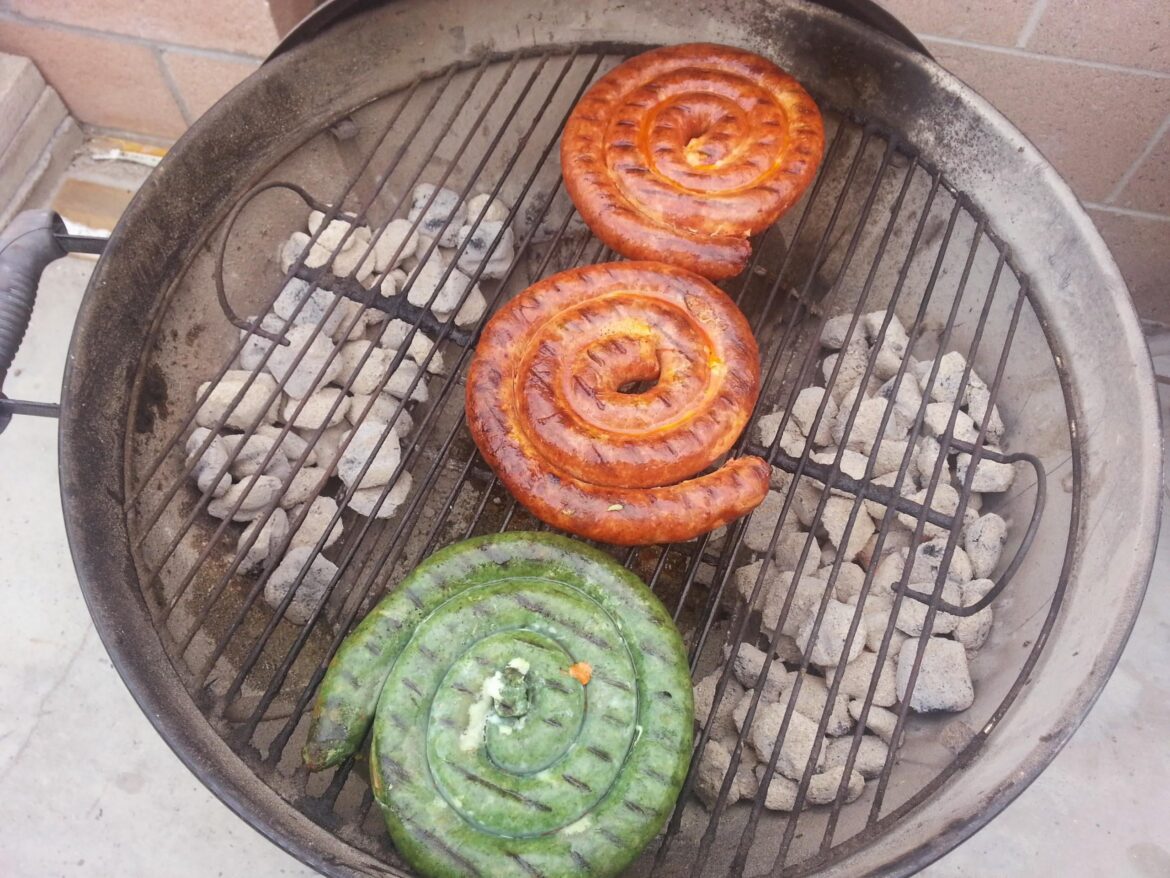 Chorizo on the Weber