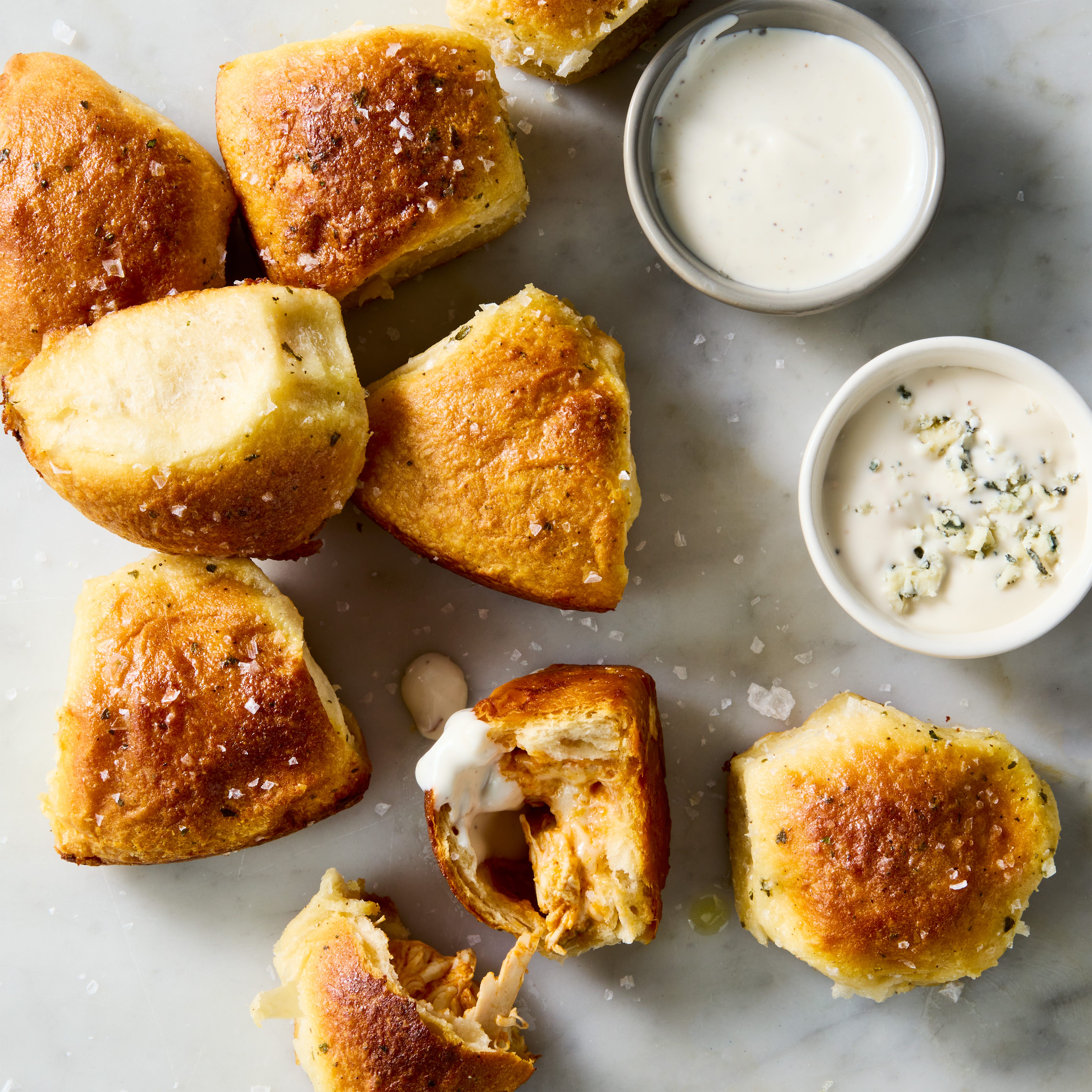 biscuits with buffalo chicken inside