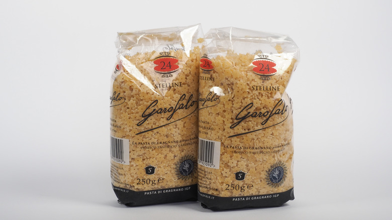 Two bags of Garafolo pasta side by side
