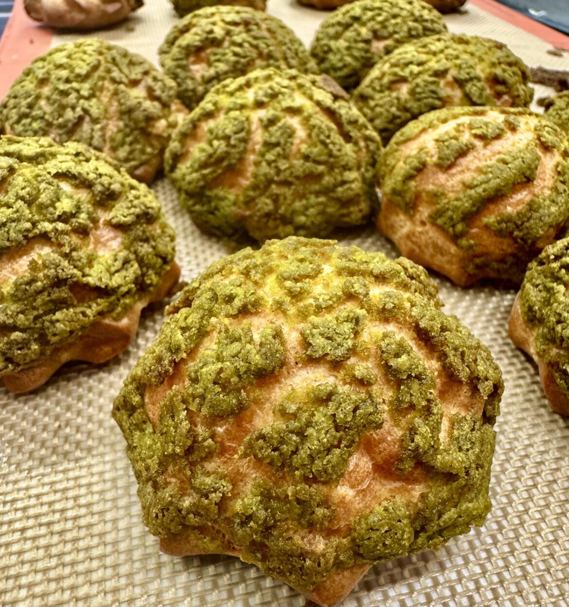 Pistachio Craquelin Choux